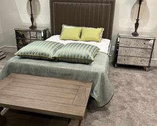 Queen bed with panel headboard