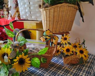Sunflowers in baskets