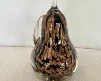 Marano glass pear paperweight