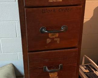 wood filing cabinet