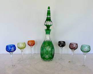 Emerald cut to clear decanter