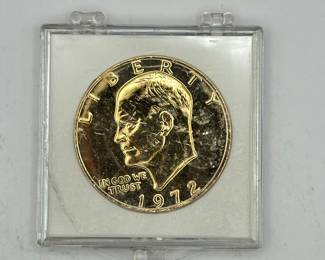 1972 gold plate Eisenhower one dollar
