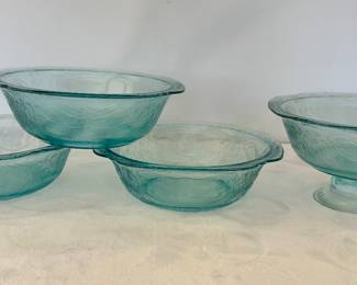 blue depression glass