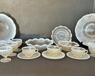 Anchor Hocking 1940's Moonstone clear opalescent collection