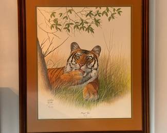 Bengal tiger print, signed and numbered R Jenkins