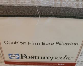 Queen size Sealy Posturepedic mattress & boxspring on metal frame