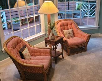 Rattan chairs in living room