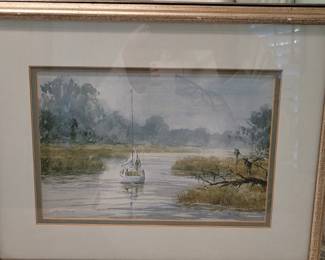 Original watercolor of Hilton Head, signed 