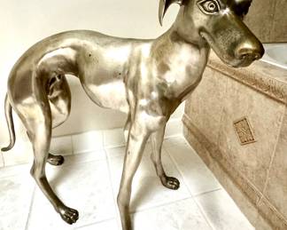 Life size dog sculpture