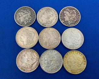 (9) MORGAN SILVER DOLLARS 1883-1921