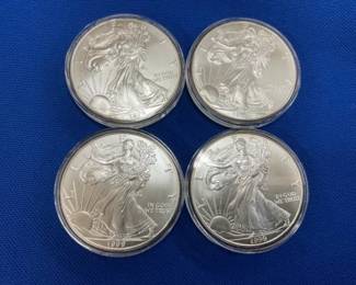 (4) 1999 SILVER AMERICAN EAGLES 