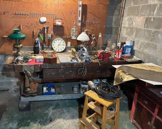 Woodworking Bench, Carpentry Tools, Basement
