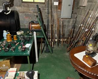 Basement Fishing, Rods, Reels