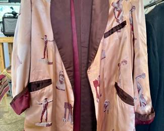 Vintage silk smoking jacket