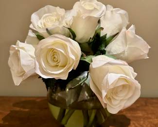 Faux Roses in Acrylic Water