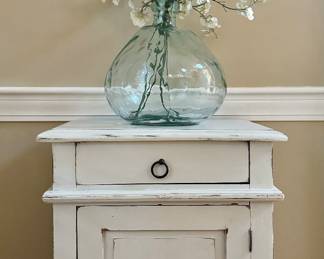 Shabby Chic Side Table & San Miguel Vase with Faux Flowers