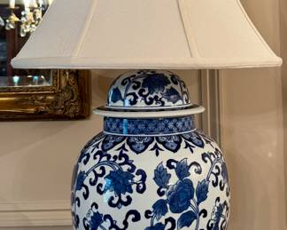 (2) Blue & White Ginger Jar Lamps