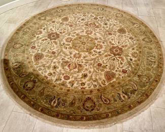 Round Area Rug (sage, maroon)