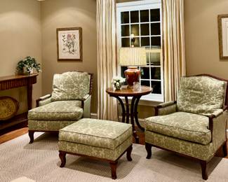 (2) Fairfield Armchairs & Ottoman