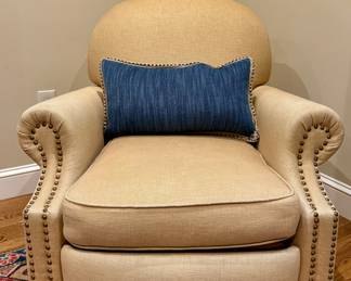 Upholstered Reclining Chair with Nailhead Trim