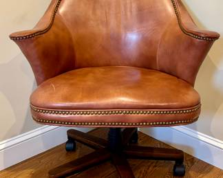 Century Furniture Leather Chair with Nailhead Trim