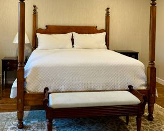 Leonard's of New England King Four Poster Tiger Maple Bed