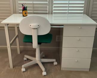 White Desk With Chair