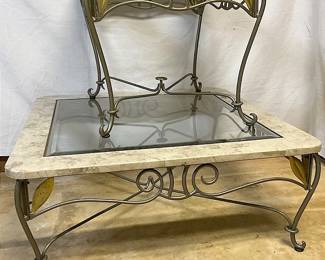 Faux Marble Coffee Side Tables