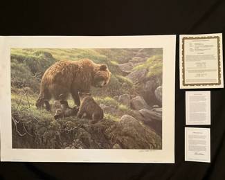 Grizzlies And Cubs By Robert Bateman