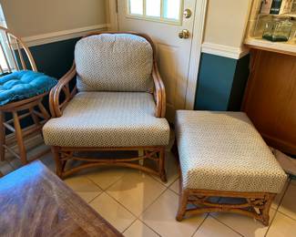Genuine Ficks Reed rattan lounge chair and ottoman….best of the best Rattan!!