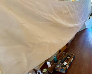 we have two of these ivory linens, 16 feet long EACH!!! (55” wide)