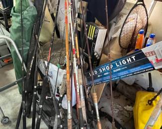 assorted fishing rods