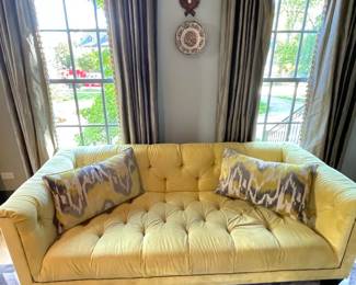 Restoration Hardware yellow sofa
