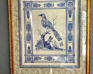 Toile de Jouy Framed Bird Prints