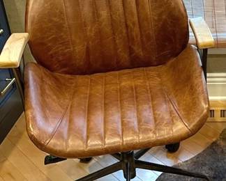 Leather swivel office chair