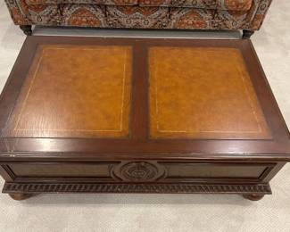 Leather top coffee table