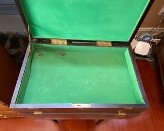 Brass Inlaid detachable boxes on stand with keys 27" x 16 " 10