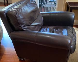 Leather Chair with ottoman
