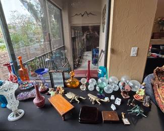 Murano Glass, hand blown glass, brass boot bugs, decor