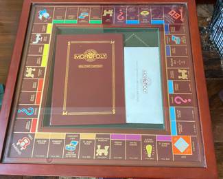 Franklin Mint Monopoly Collectors Edition Wood Board Game complete on Stand