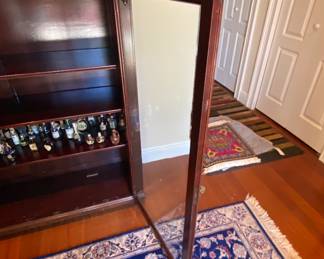 Antique two door bookcase with glass doors 54" x 52" x 15"
