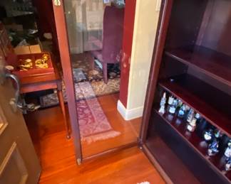 Antique two door bookcase with glass doors 54" x 52" x 15"