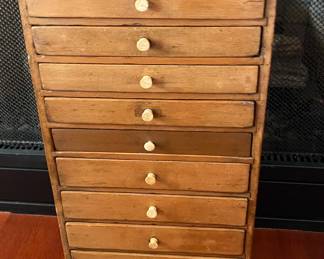 24" tall 11 drawer tea/painters cabinet 