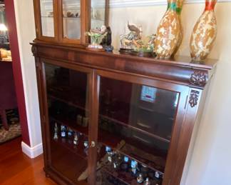 Large Glass Vitrine Glass Front Cabinet 54" x 52" x 15"