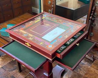 Franklin Mint Monopoly Collectors Edition Wood Board Game complete on Stand