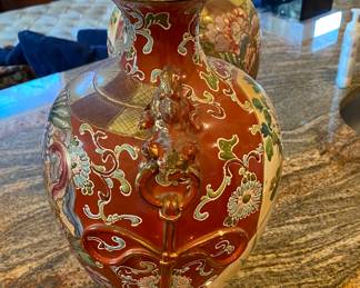 Pair of Large Vintage Japanese  Satsuma Style  Vases