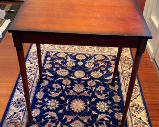 Small Wood Side Table                                                                                Area Rug 63" x 36"