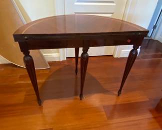 Solid wood Poker Table/Demilune Hallway Table  with cover. 39 1/2" Diameter
