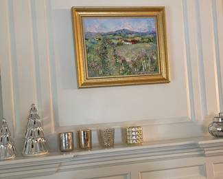 oil painting, mercury glass decor