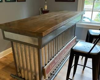 bar, portable bar, metal chairs